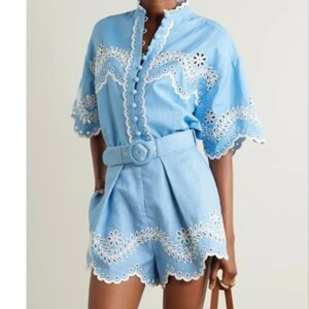 Zimmermann Blue and White Junie shirt and shorts - Picture 8 of 8